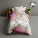 روتختی تکنفره اسپیر C169 طرح مرمر صورتی و سفید با رگههای طلایی