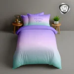 روتختی یکنفره اسپیر C172 طرح Moon Rose گرادیانی بنفش و فیروزهای روی تخت