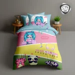 روتختی تکنفره اسپیر C176 طرح دخترانه کیپاپ با رنگهای شاد و شخصیت کارتونی