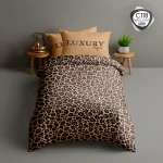 روتختی تک نفره ESPIR C118 طرح پلنگی – نمای کامل ست ۴ تکه با ملحفه کشدار