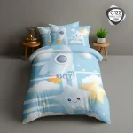 روتختی تکنفره ESPIR C125 طرح موشک پسرانه؛ ست ۴ تکه با لحاف دوختدار