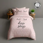 روتختی تکنفره ESPIR C127 طرح صورتی دخترانه دیپ اسلیپ؛ ست ۴ تکه