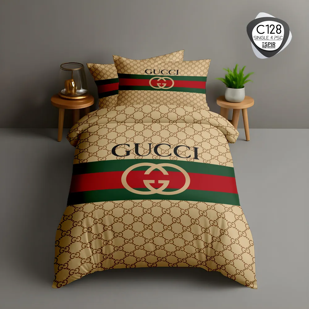 روتختی تک‌نفره ESPIR C128 طرح گوچی Gucci؛ ست ۴ تکه ترکاز
