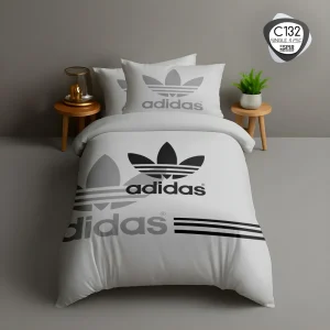 ست لحاف تک نفره ESPIR C132 با طرح آدیداس روی تخت