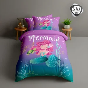 ست لحاف تک نفره اسپیر C133 با طرح Mermaid مناسب اتاق دخترانه