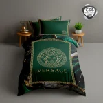 روتختی تک نفره ESPIR C135 طرح ورساچه سبز تیره با قاب طلایی – ترکاز