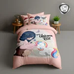 روتختی یک نفره ESPIR C141 طرح یونیکورن دخترانه با لحاف و ملحفه