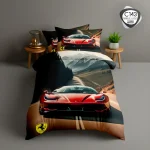 روتختی یک نفره ESPIR C143 طرح ماشین اسپرت قرمز با ست کامل