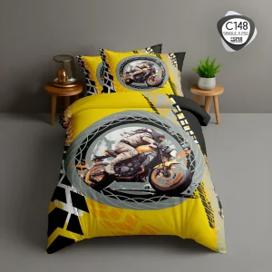 روتختی یک نفره ESPIR C148 طرح موتورسواری اسپرت زرد و مشکی