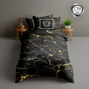 روتختی تک نفره ESPIR مدل C158 طرح مرمر مشکی طلایی لوکس