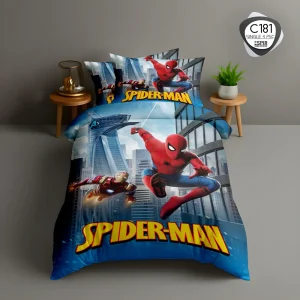 روتختی تک‌نفره اسپیر C181 طرح مرد عنکبوتی Spider-Man و آیرون‌من با چاپ دیجیتال