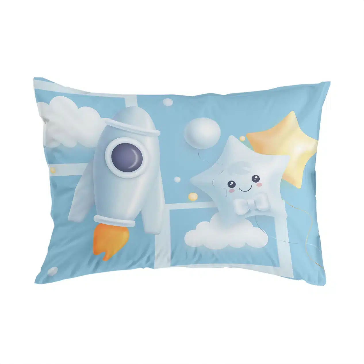 روبالشی چاپی ست روتختی تک‌نفره ESPIR C125؛ طرح ستاره و موشک