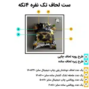 مشخصات و اجزای روتختی تک‌نفره ESPIR C126 چهار تکه