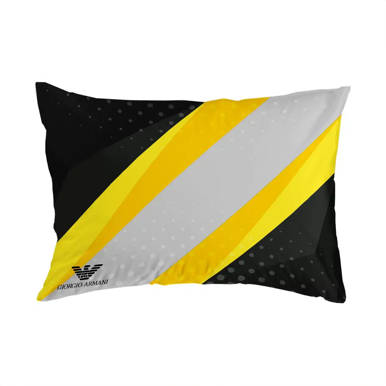 روبالشی اسپیر C167 با خطوط زرد و سفید روی زمینه مشکی