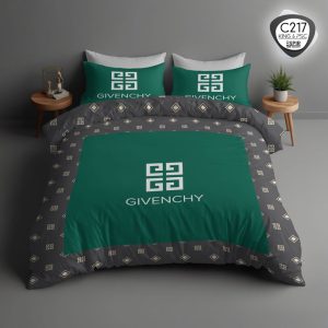 روتختی دو نفره طرح GIVENCHY با رنگ سبز خاص و طراحی لاکچری