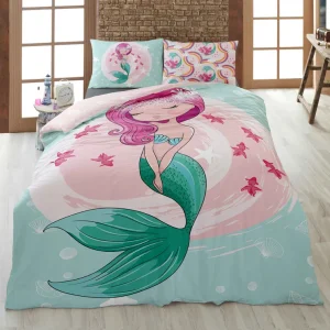 طرف زیرِ روتختی ترکاز 1101؛ طرح پری دریایی آبی و صورتی