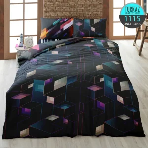 طرف زیر روتختی ترکاز 1115 با طرح مکعب‌های سه‌بعدی رنگی – چاپ دیجیتال دورویه