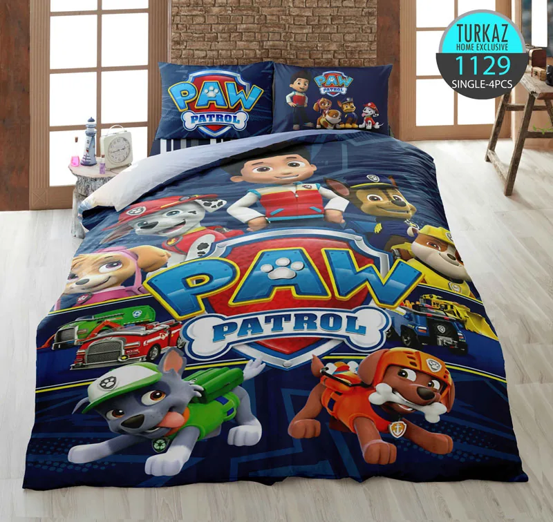 روتختی تک نفره ترکاز 1129 – زیره لحاف چاپ دیجیتال با شخصیت‌های انیمیشن پاو پاترول