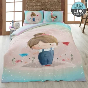روتختی تک نفره ترکاز 1140 طرح دخترک کاغذی – چاپ دیجیتال رویه لحاف