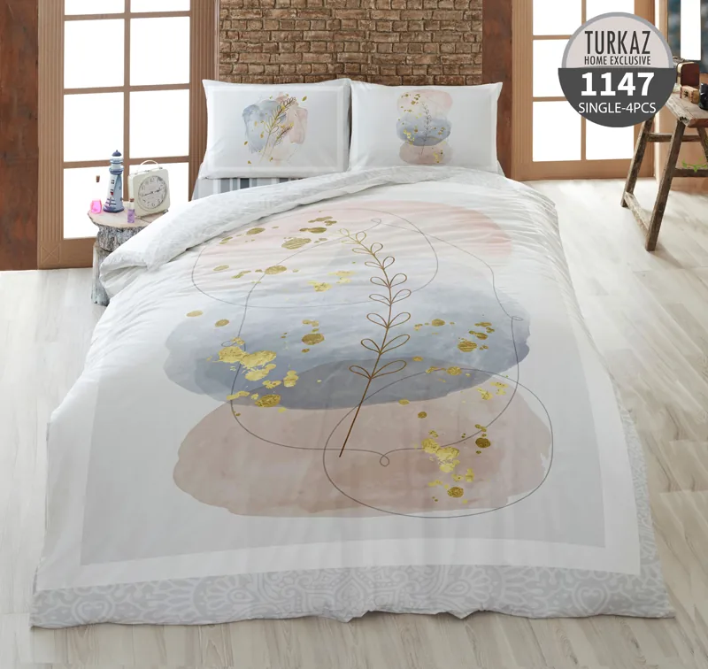 روتختی ترکاز مدل 1147 طرح انتزاعی طلایی - نمای زیره لحاف