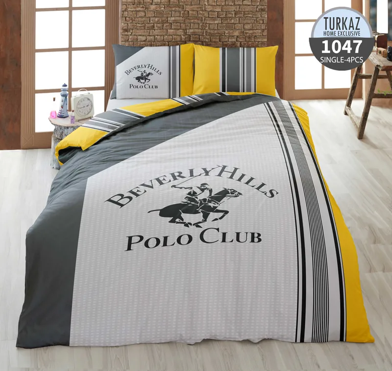 روتختی تک‌نفره ترکاز مدل 1047 – رویۀ لحاف با طرح Beverly Hills Polo Club
