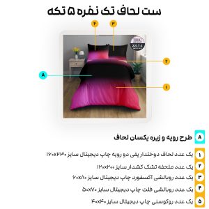 معرفی اجزای ست لحاف ترکاز کد 2217-1 با توضیحات فارسی
