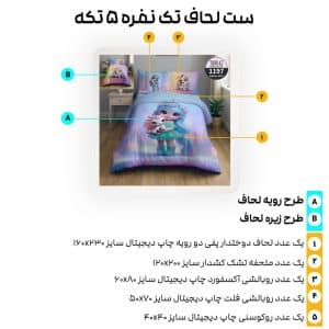 جزئیات روتختی تک نفره با طرح کارتونی و بالش‌های هماهنگ برای دکوراسیون اتاق خواب کودک