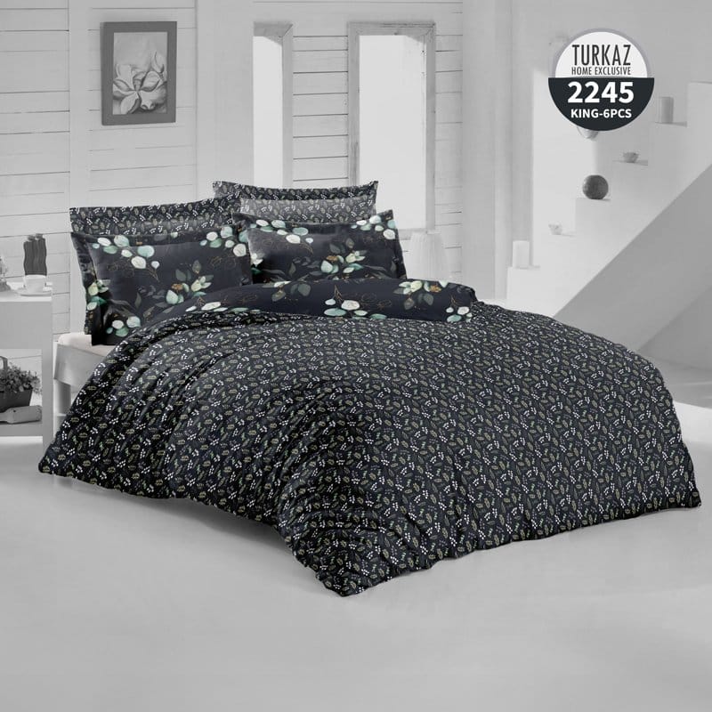 نمای پشت ست لحاف ترکاز مدل 2245 با طراحی ریزبافت و مینیمال