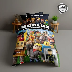 روتختی تک نفره اسپیر C190 چهار تکه با طرح ROBLOX و شخصیت‌های بازی روی زمینه تیره
